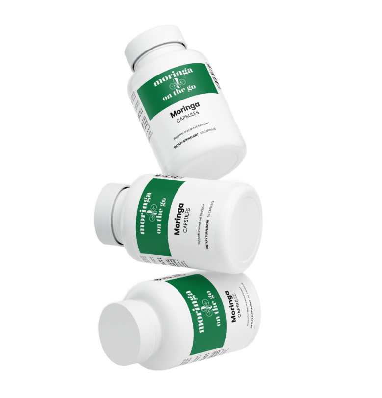 Moringa On The Go capsule bottles